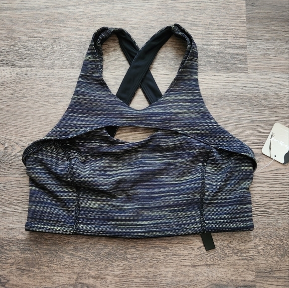 Free People | NWT Black Strut Cutout Sports Bra - Picture 1 of 5